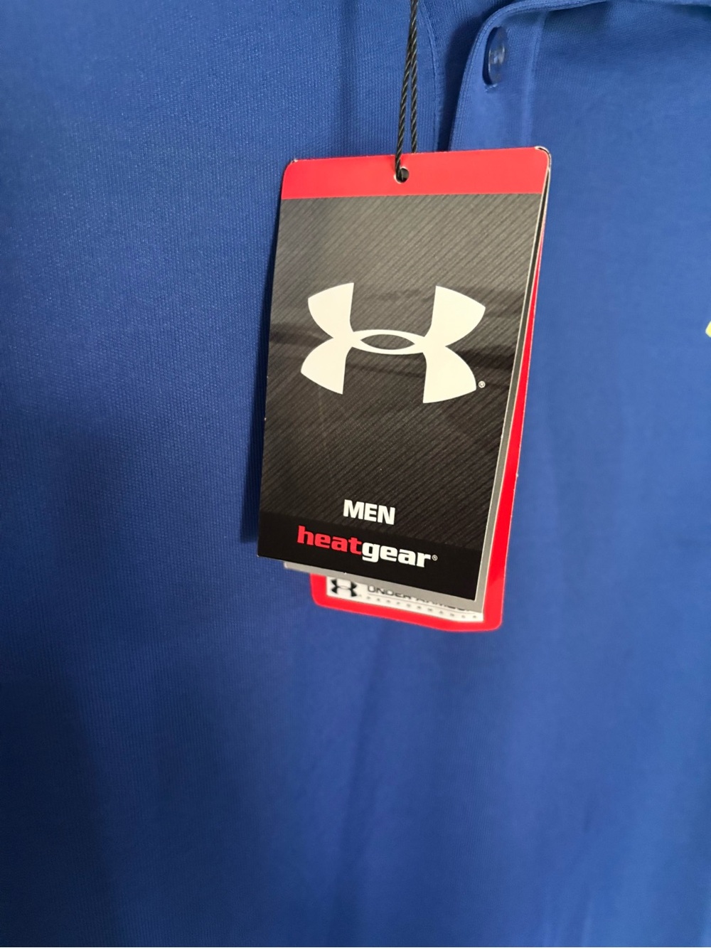 Under Armour Men’s Royal Blue with Yellow Accent Polo - Picture 4 of 7